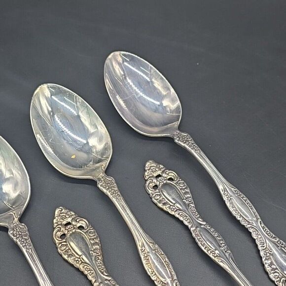 Lot Of 5 c1973 Victorian Classic Silverplated Tea Spoons - Picture 3 of 6